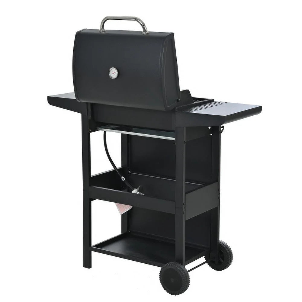 Kaireey 3 Burner BBQ Propane Gas Grill, Stainless Steel 30,000 BTU Patio Garden Barbecue Grill with Two Foldable Shelves