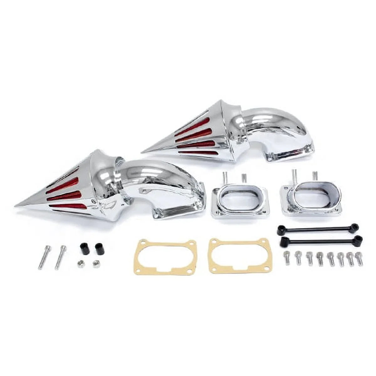 Krator Chrome Dual Spike Air Intake Cleaner - Plus Filter Compatible with 2007 Suzuki Boulevard M109