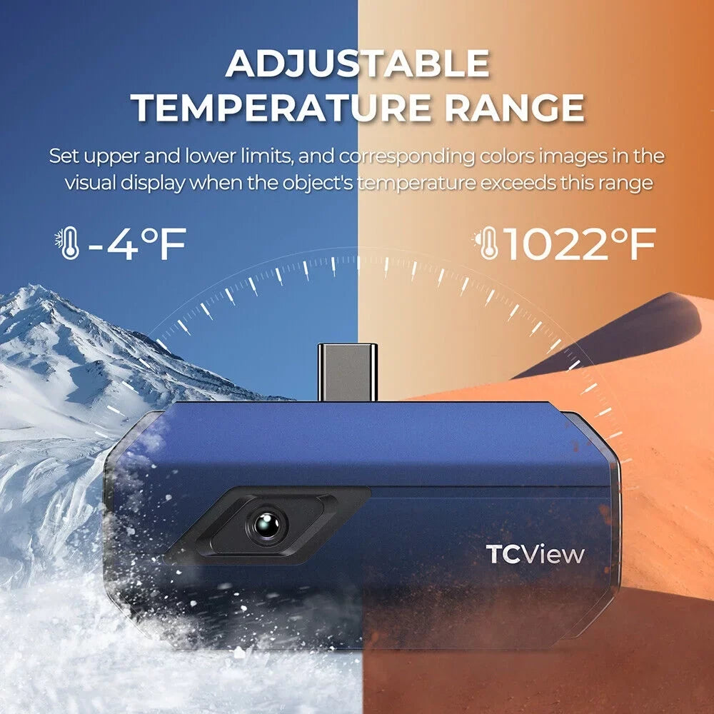 TOPDON TC001 Thermal Imaging Camera, 256x192 IR High Resolution, Optimized Temperature Accuracy for PC, Smartphones & Tablets