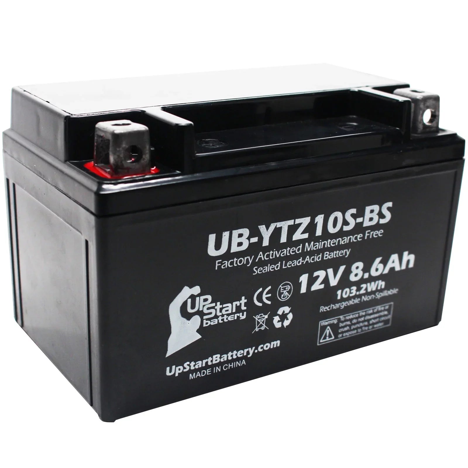 4-Pack UpStart Battery Replacement for 2010 Yamaha Maxam 250CC Factory Activated, Maintenance Free, Scooter Battery - 12V, 8.6Ah, UB-YTZ10S-BS