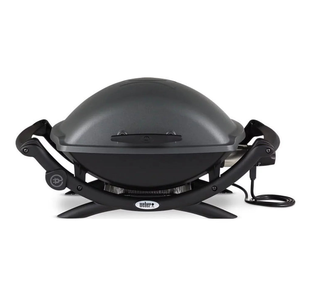 Weber Q 2400 Electric Grill Jet with Grill Cover and Cart Bundle