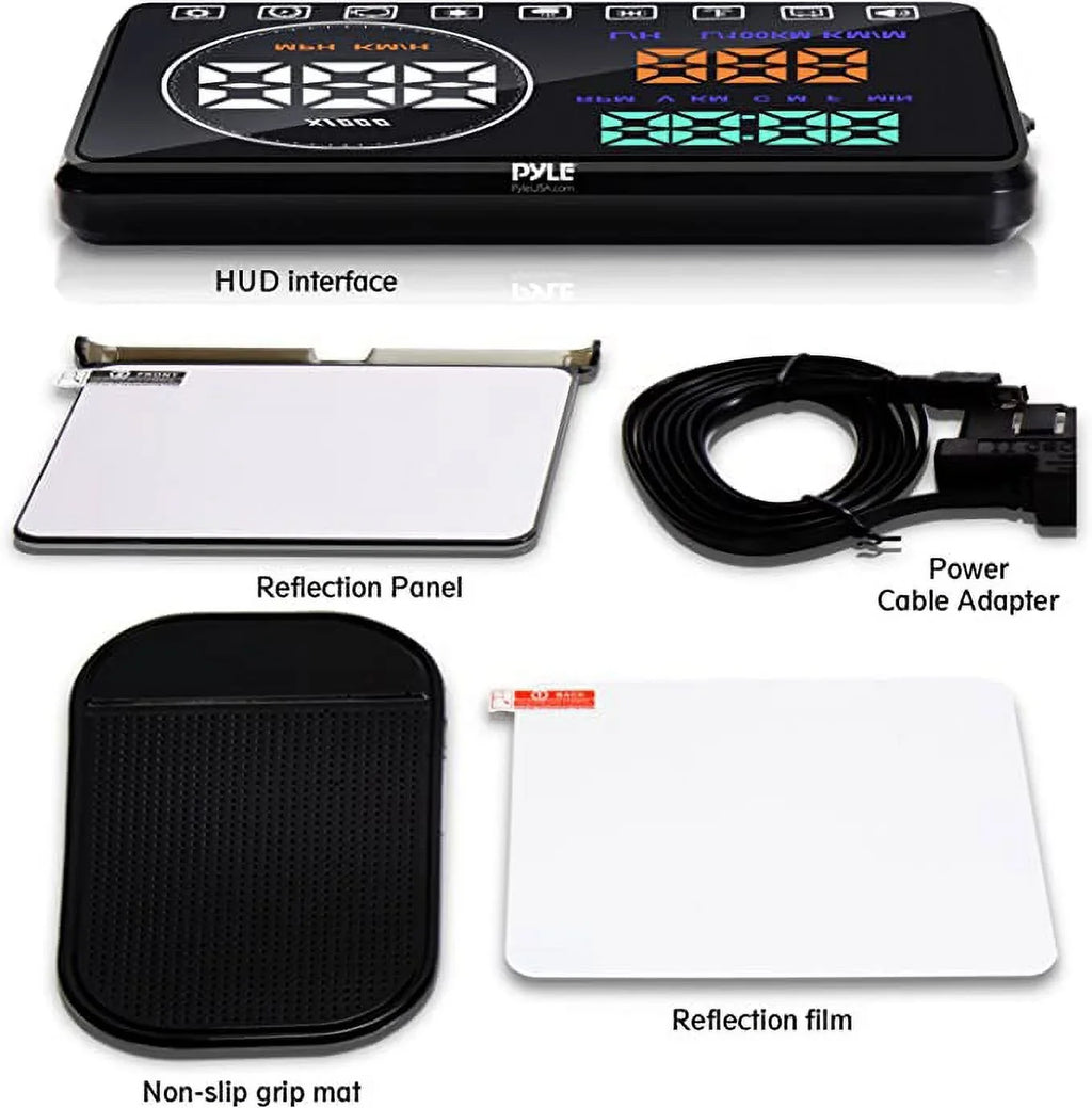 Pyle 5.5" Car Head-Up Windshield Monitor Screen Projector Vehicle Speed & Diagnostic Monitor System
