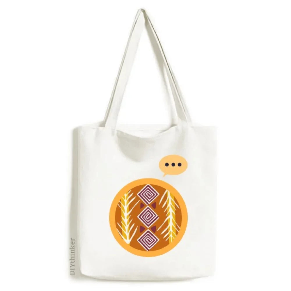 Brown Line Mexico Totems Ancient Civilization Expression Sack Canvas Tote Shoulder Bag