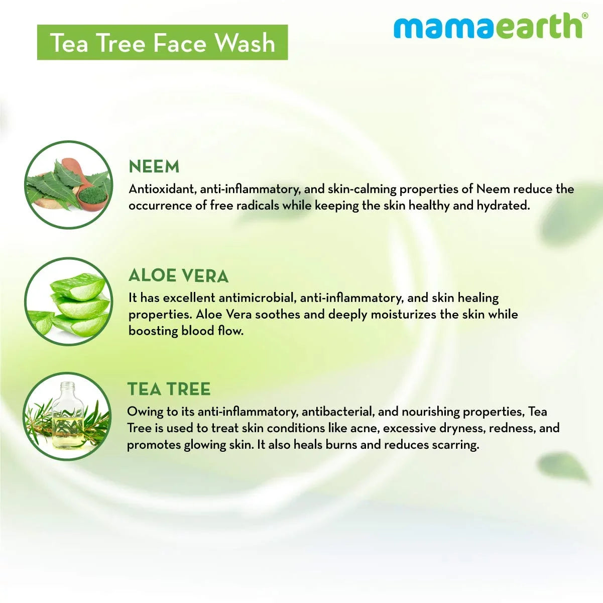 Mamaearth Tea Tree Face Wash with Neem for Acne & Pimples 250ml for Cleansing