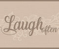 Dundee Deco Peel and Stick Self Adhesive Wallpaper Border - Retro Sepia, Beige Live, Love, Laugh, 15 ft x 7 in
