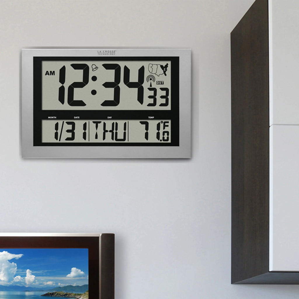 La Crosse Technology 513-1211 Jumbo Atomic Digital Wall Clock with Indoor Temperature