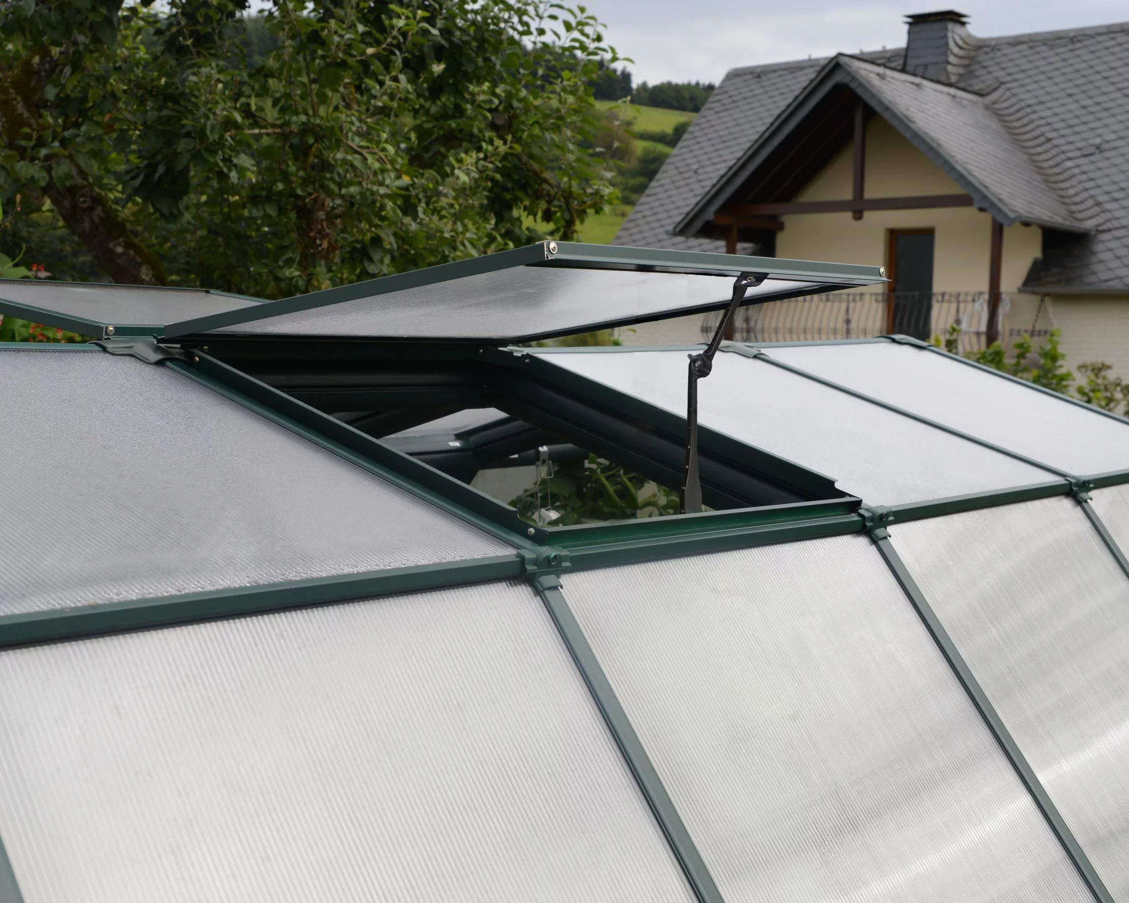 Palram - Canopia Grand Gardener 8' x 12' Clear Walk-In Greenhouse - Green - with 2 Roof Vents