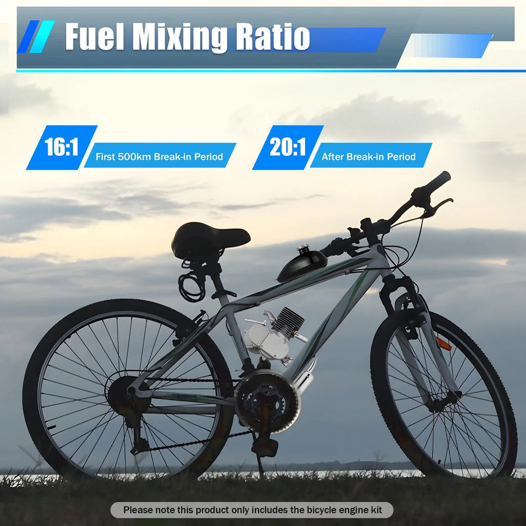Engine Motor Kit 100CC 2-Stroke Gas Petrol Motorized Bike Bicycle Motor Engine Kit Full Set DIY Upgrade Bike Bicycle Conversion Kit (44 Tooth Sprocket)