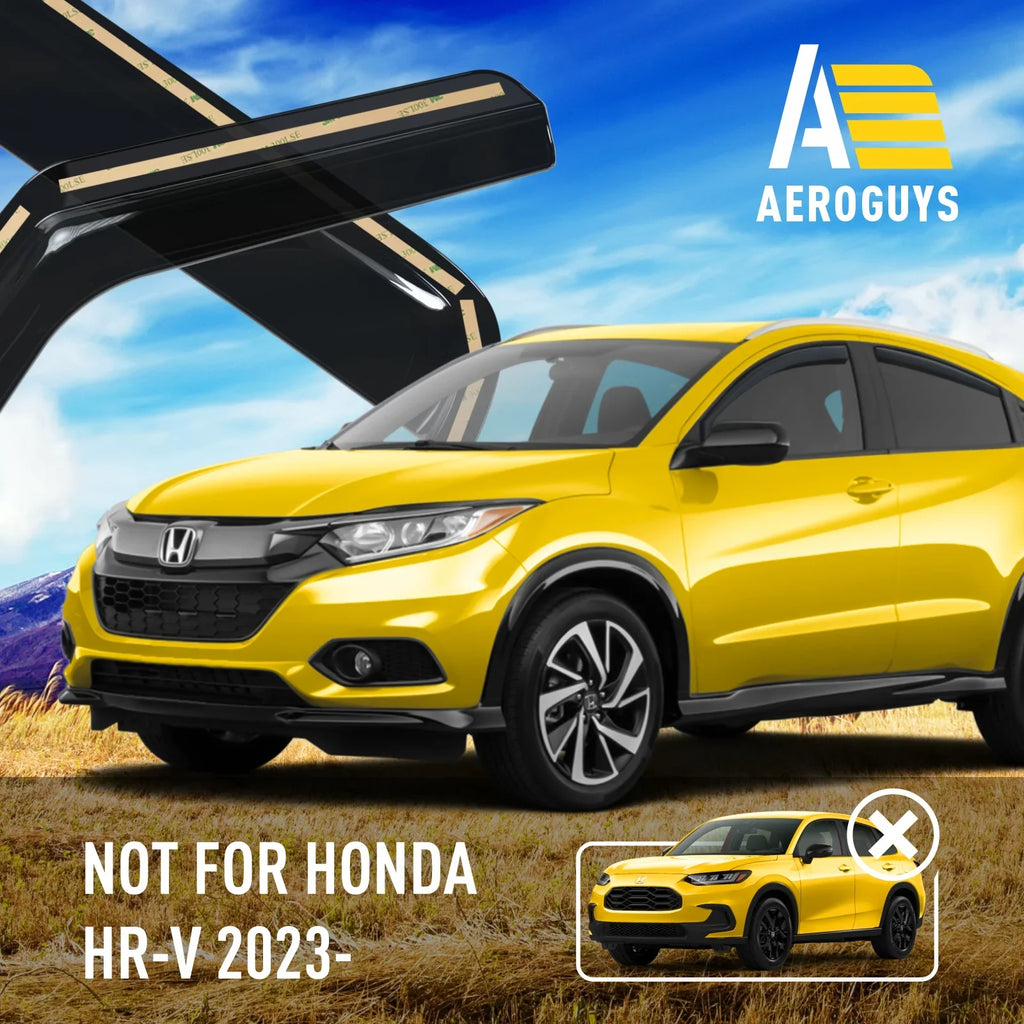 AEROGUYS In-Channel Window Deflectors Extra Durable Window Visors Rain Guards Fit for Honda HR-V 2016-2022, Sun Visors, Wind Vent Visors, Car Accessories - 4 pcs. AG0157
