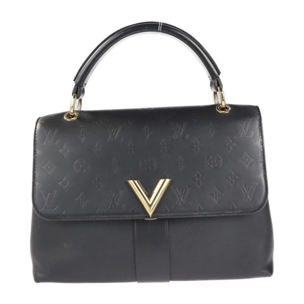 Pre-Owned LOUIS VUITTON Louis Vuitton Verry One Handle Bag Handbag M51989 Leather Monogram Shadow Noir 2WAY Shoulder (Good)