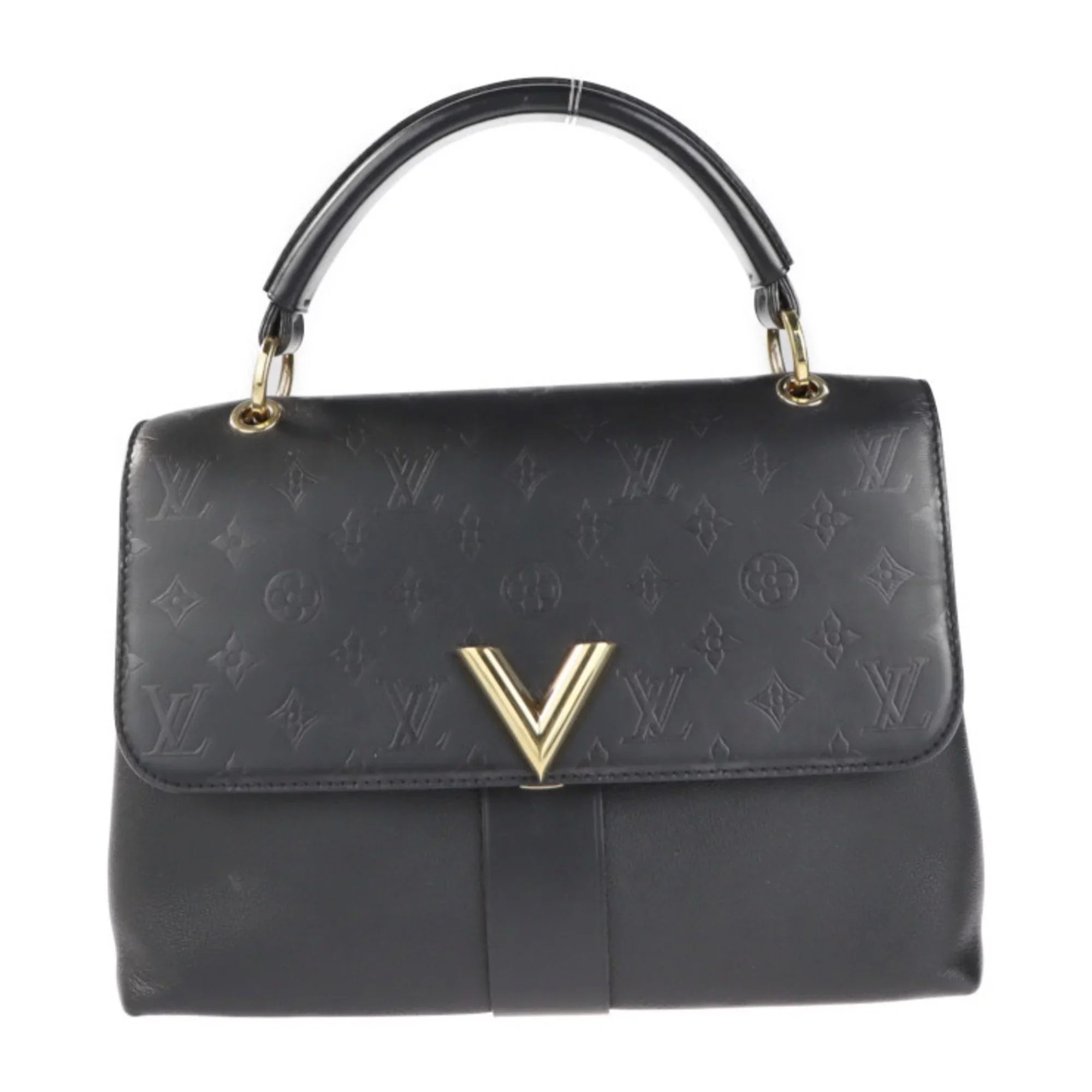 Pre-Owned LOUIS VUITTON Louis Vuitton Verry One Handle Bag Handbag M51989 Leather Monogram Shadow Noir 2WAY Shoulder (Good)