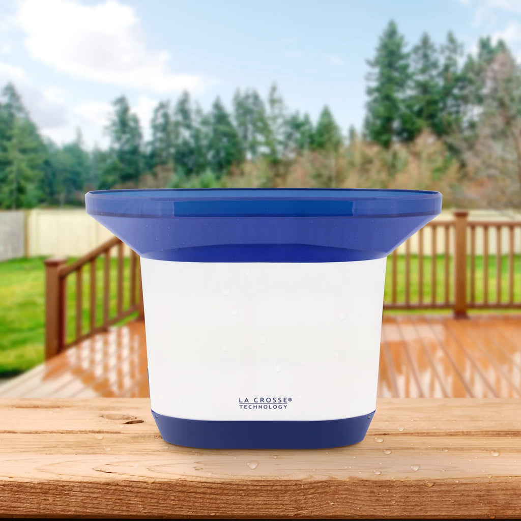 La Crosse 724-1415BL LCD Wireless Rain Station with Temperature and Humidity Sensor