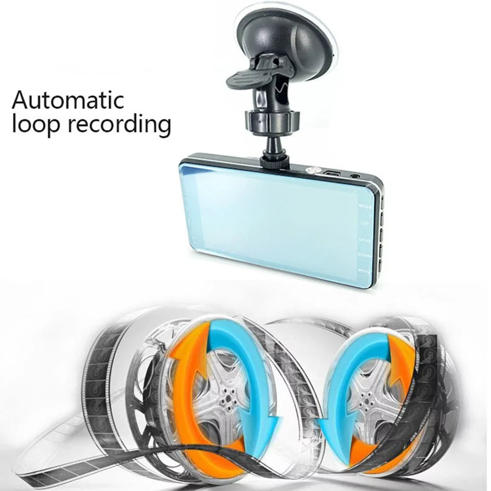 4\\\" Touch Screen Dual Dash Cam 1080P Car DVR Recorder Front Rear Camera G-Sensor