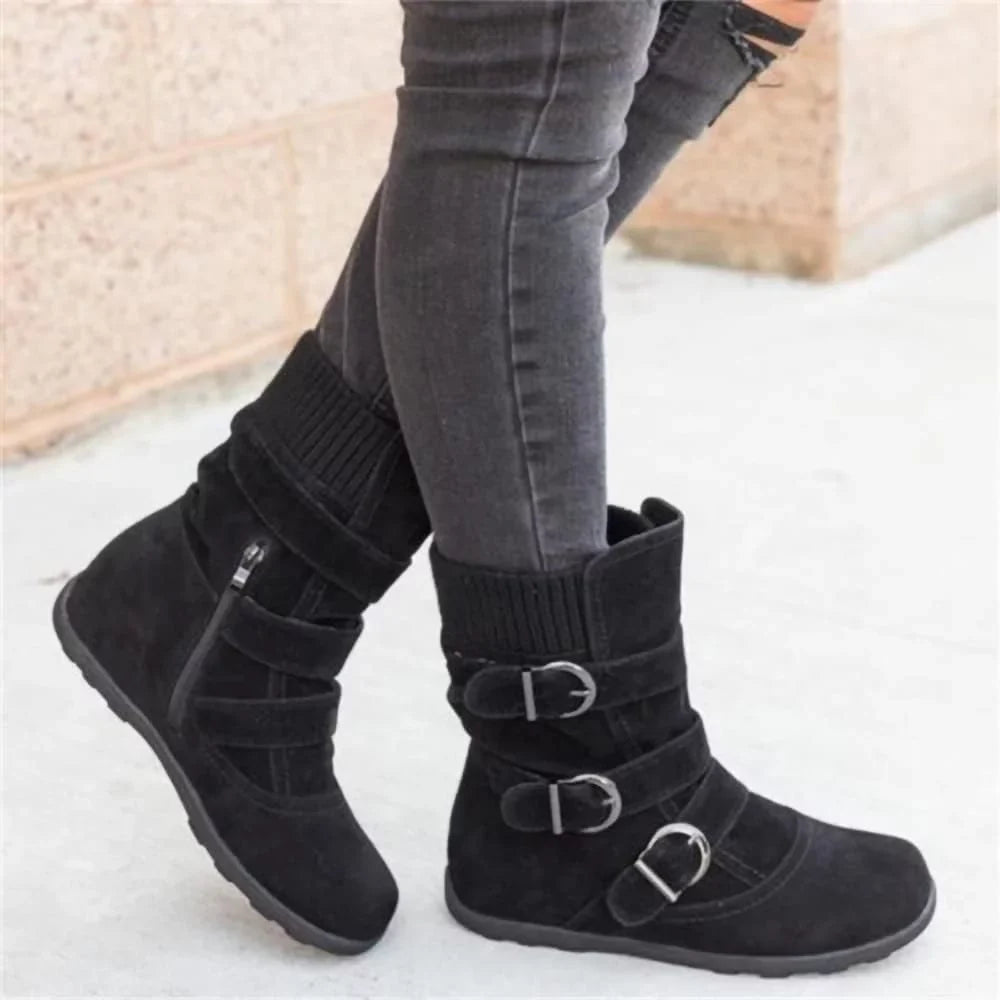 Women Classic Boots Women Warm Snow Boots Flat Plush Casual Ladies Shoes Plus Size Autumn Winter Outdoor Booties
