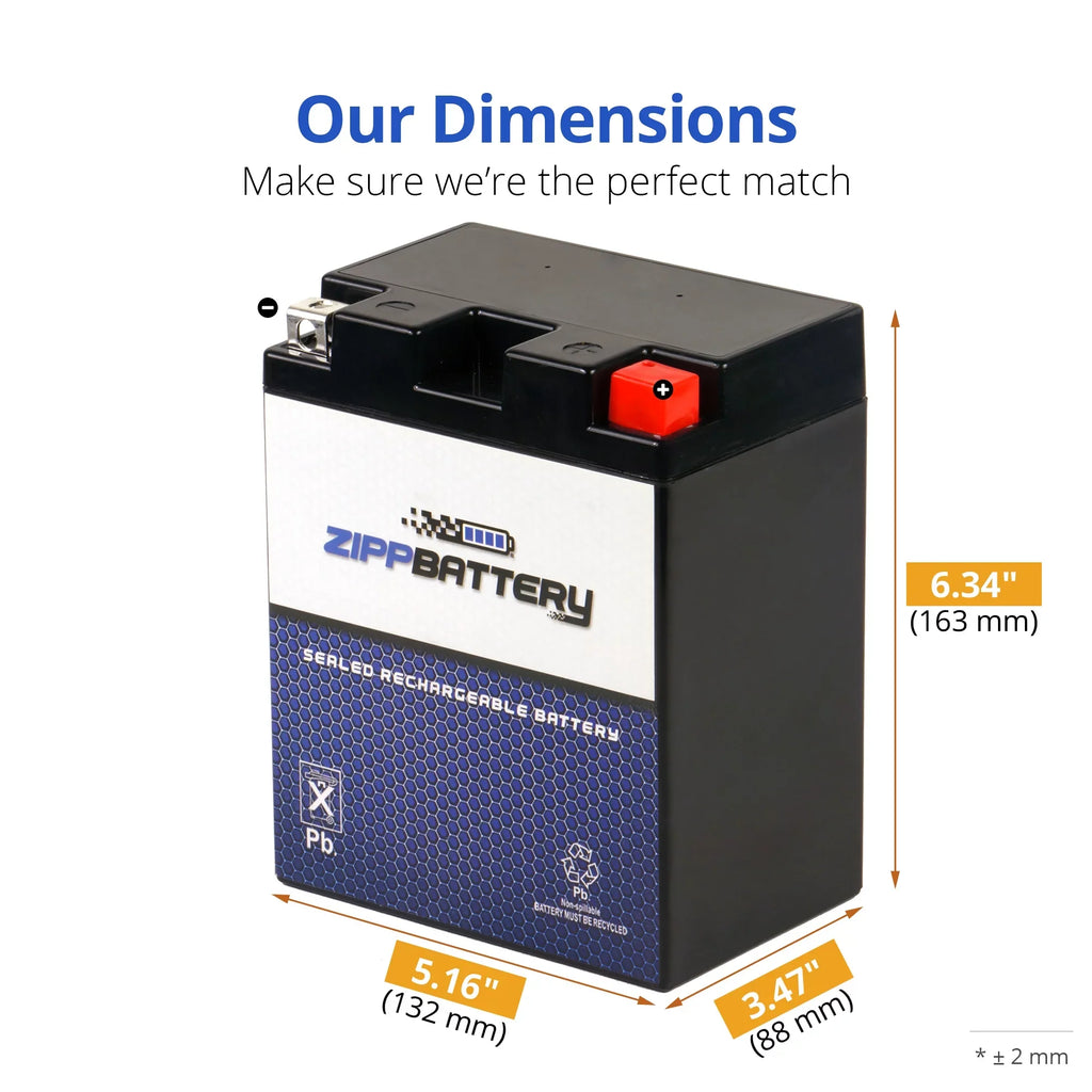 Zipp Battery Ytx14Ahl-Bs High Performance Power Sports Battery
