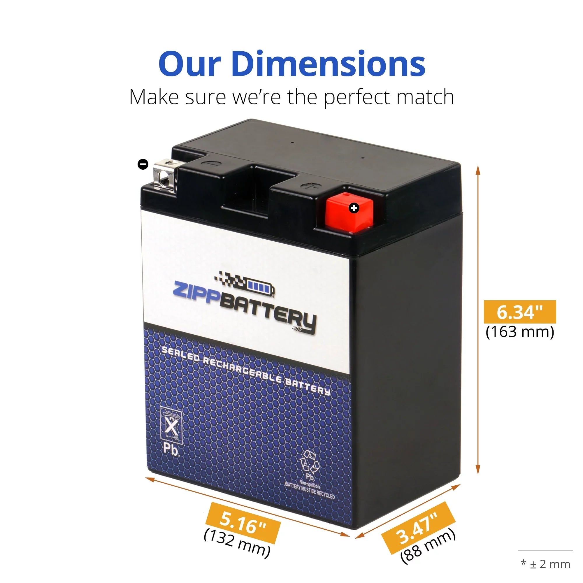 Zipp Battery Ytx14Ahl-Bs High Performance Power Sports Battery