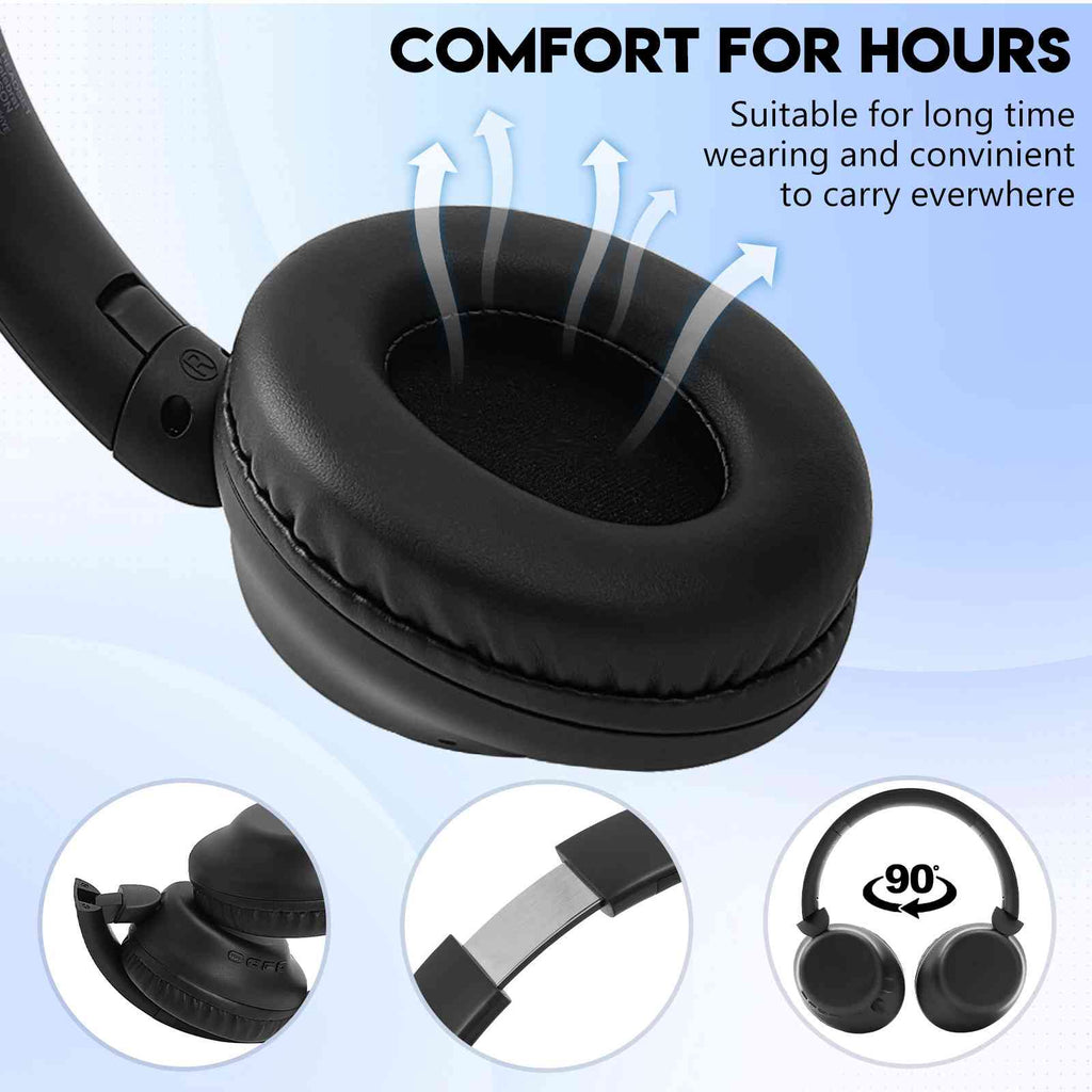 UrbanX UX35 Wireless Bluetooth Stereo Earphones with High Resolution Audio, Deep Bass, Superior Comfort Over The Ear Headphones with Mic for HTC Desire 630 Phone Call Support