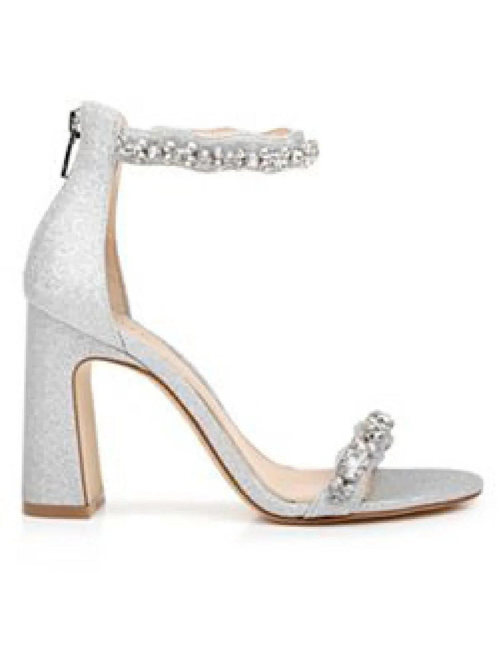 Jewel Badgley Mischka Womens Odessa Satin Rhinestone Heels