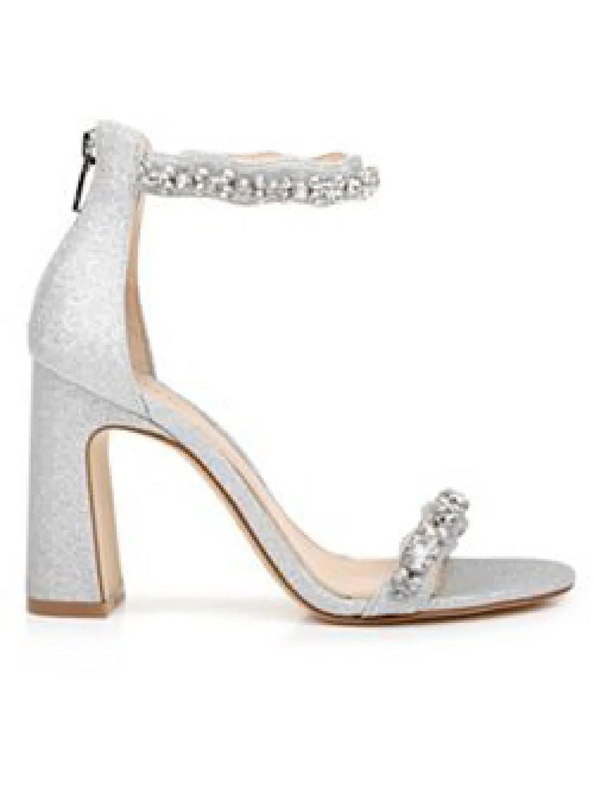 Jewel Badgley Mischka Womens Odessa Satin Rhinestone Heels