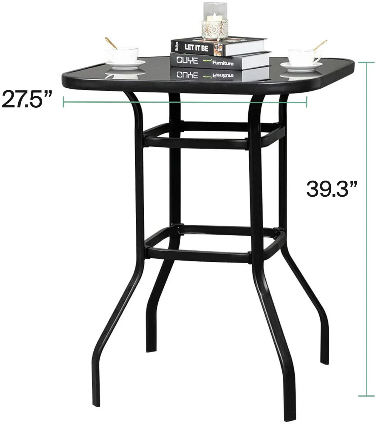 Brier Porch Meal Squire Bar Outside Dining Table With Metal Finish