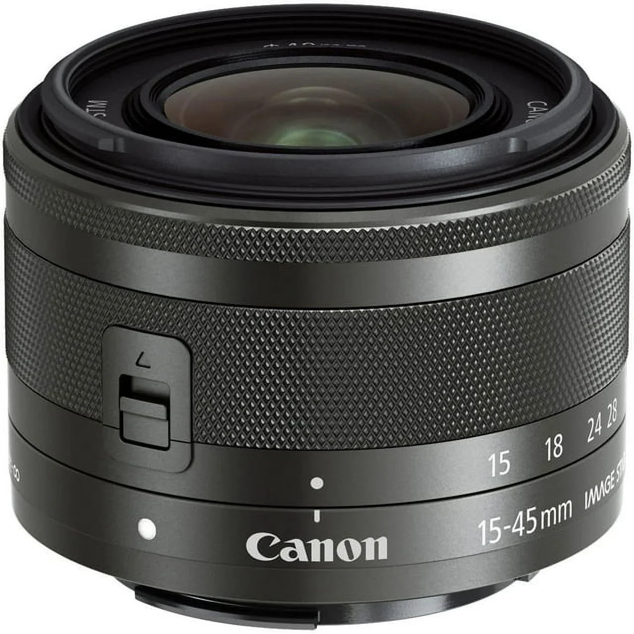 EF-M 15-45mm f/3.5-6.3 IS STM Lens (Graphite) - PixiBytes Basic Bundle