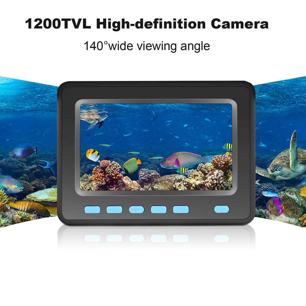 Underwater Fishing Camera with 4.3'' LCD - 20M/30M 1200TVL Fish Finder with 8PCS IR LED Night Vision for Ice and Boat Fishing