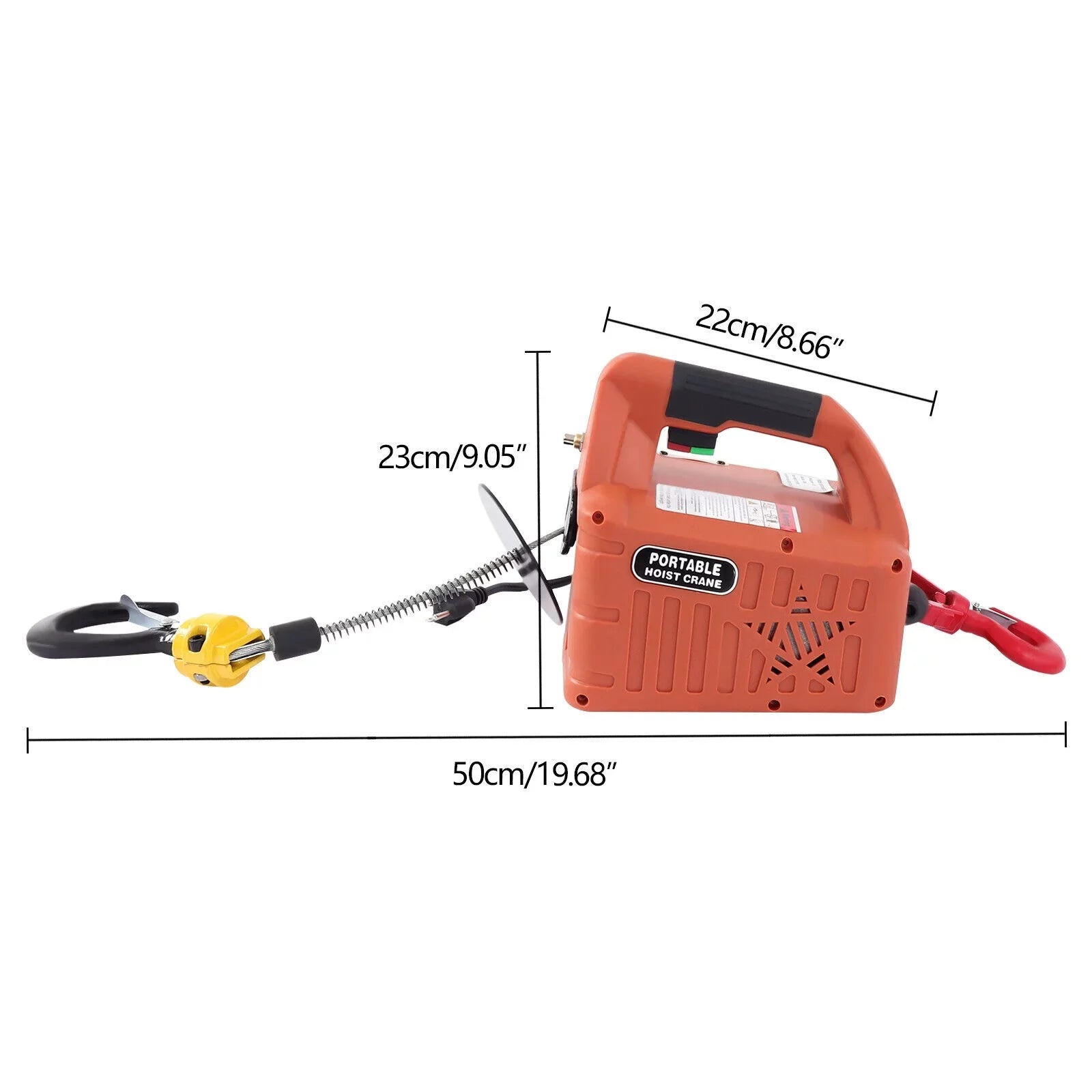 Miumaeov Electric Hoist Winch w/ Remote Control 200kg/440lb 62ft Lift Crane Heavy Duty