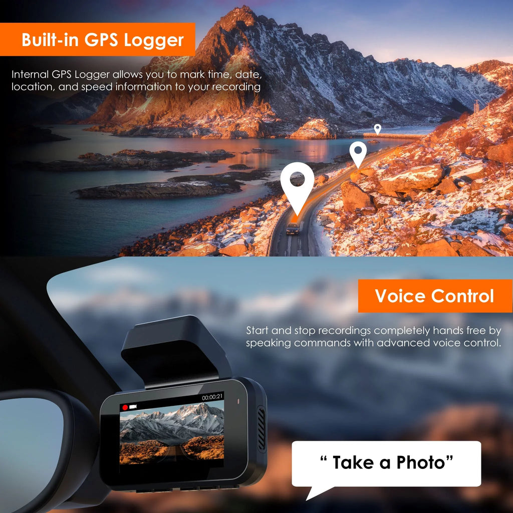 Rexing V55 Dash Cam with 4K Modular Capabilities, 5.0 GHz Wi-Fi, and GPS Car Dash Camera Recorder