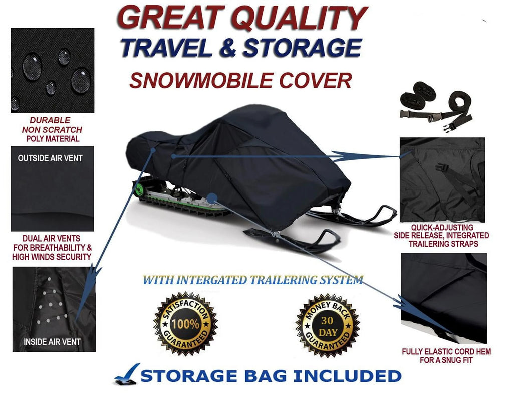 300D Snowmobile Travel and Storage Cover Compatible for 2011-2015 Ski Doo Bombardier GSX LE E-TEC 600 H.O. Sleds. Slush and Mud Protection
