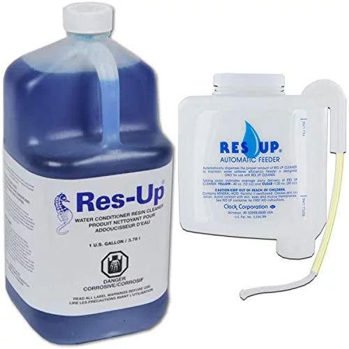 Res-up Gallon with Feeder (0.4oz) - Water Softener Cleaning Solution Bundle - Soft Water Supply