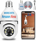 QAMY Optapower Light Bulb Security Camera,With Extension Link, Light Bulb Camera, 2.4g 360° PTZ Screw In Camera