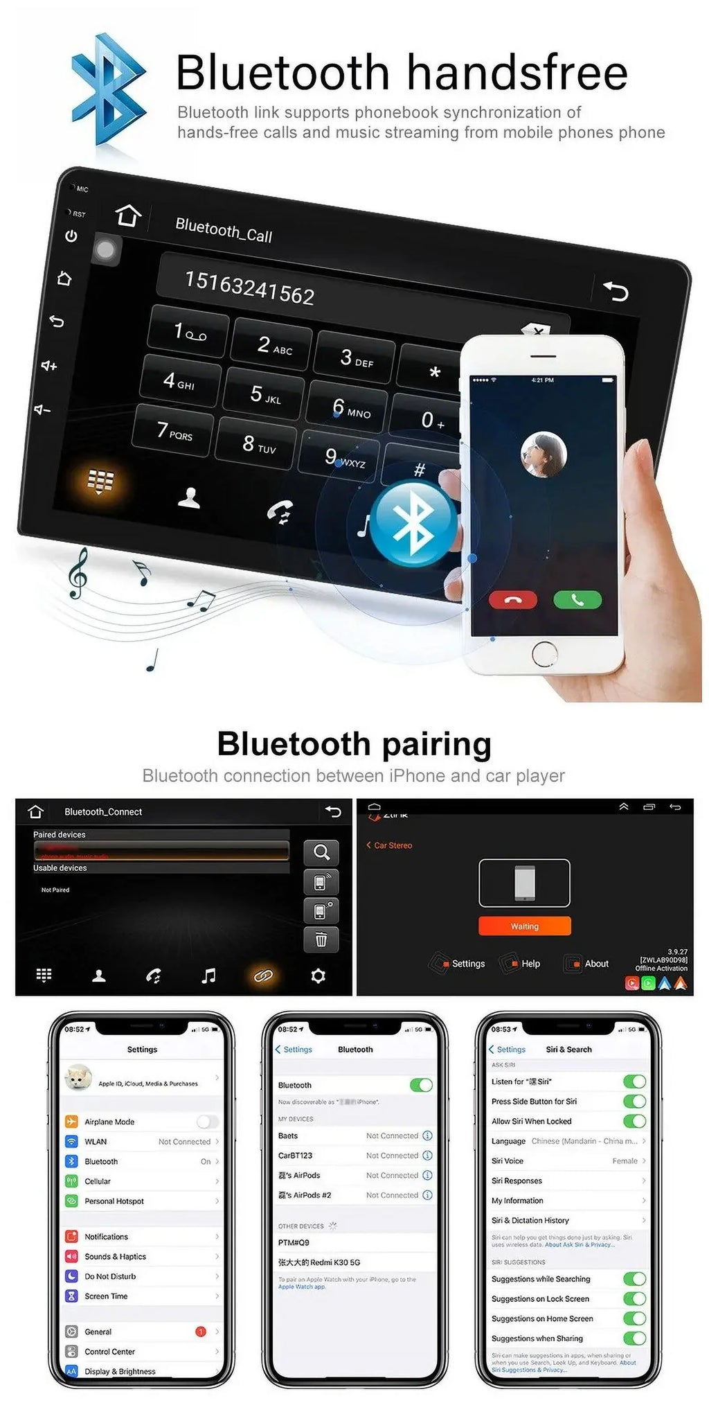 9" 1280*720 IPS For 2014-2022 Jeep Grand Cherokee Android Car Radio Stereo Carplay 2+32 GPS Navigation Bluetooth