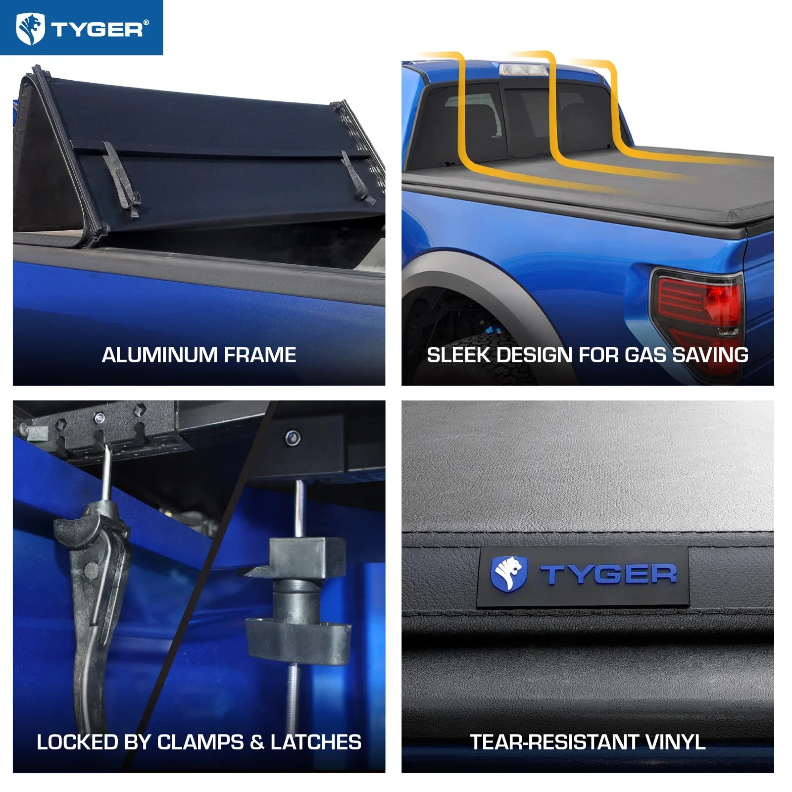 Tyger Auto T3 Soft Tri-fold Truck Bed Tonneau Cover Compatible with 2007-2013 Tundra | 6.5' Bed | TG-BC3T1033 | Vinyl