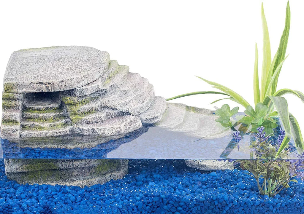 Penn-Plax Reptology Crystal-Falls Tiered Water Filtration System for Turtles and Amphibians, Gray