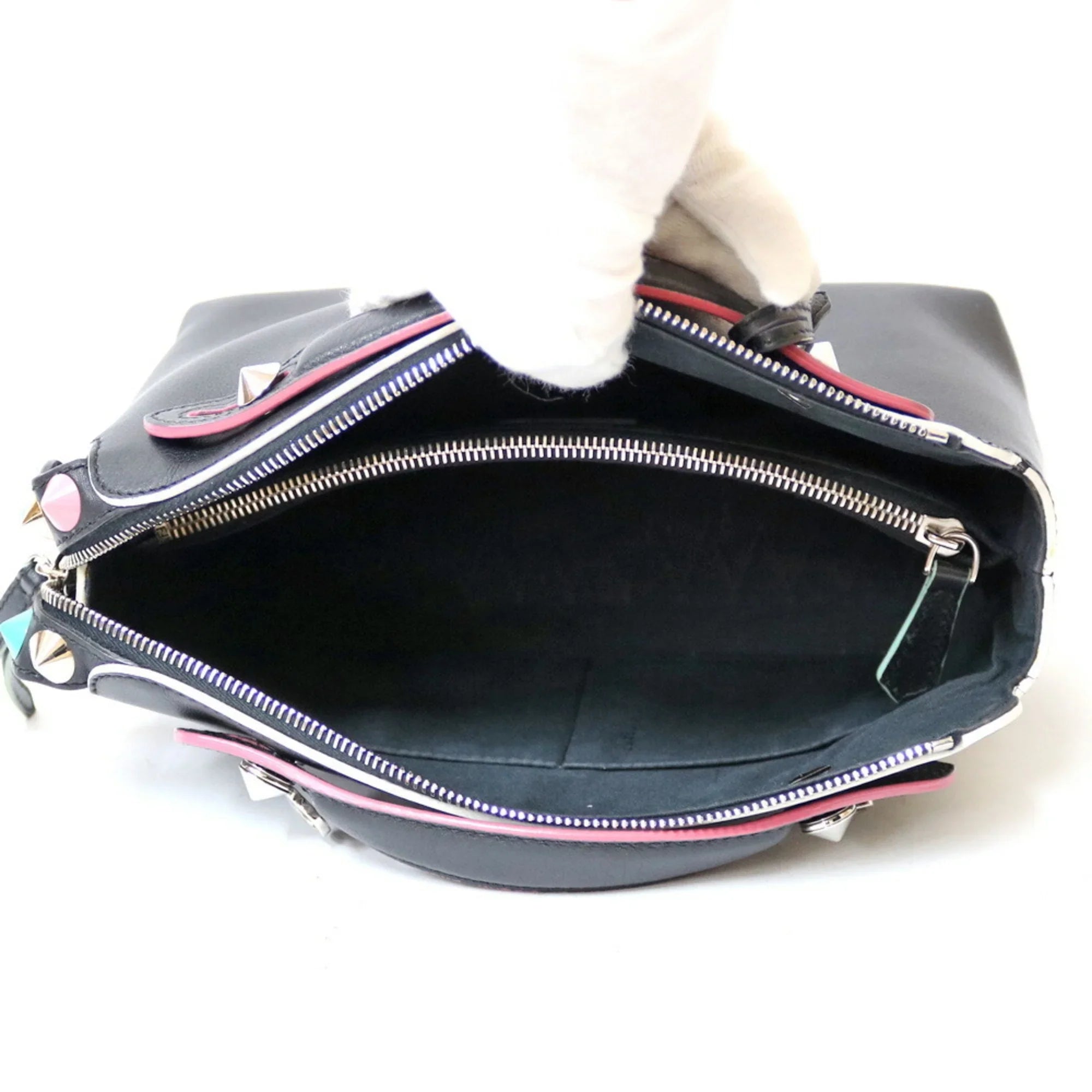 Pre-Owned FENDI Shoulder Bag By The Way Dark Women's Leather (Fair)