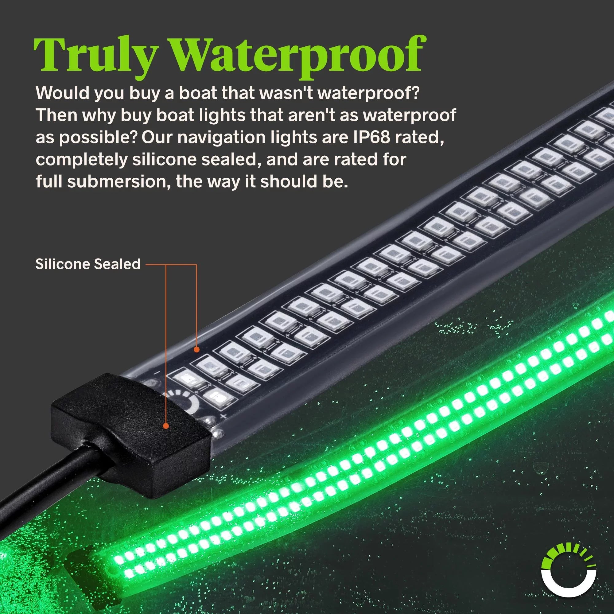 Red Green 132 LED 2-Row Marine Navigation Light Strip Kit for Kayak Pontoon Boat