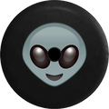 2018 2019 Wrangler JL Backup Camera Smiling Happy Alien Head Emoji Spare Tire Cover for Jeep RV 32 Inch
