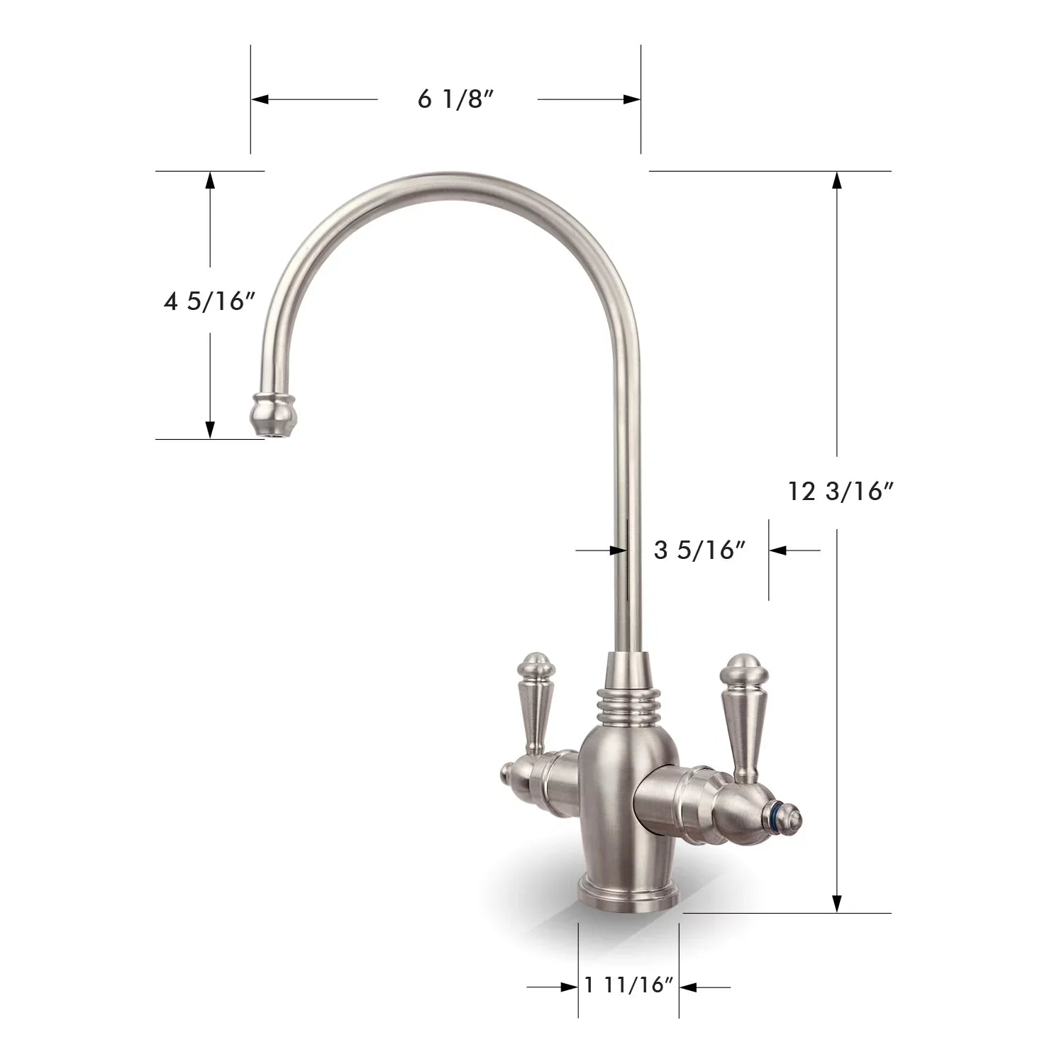 APEC Arlington 2-Handle Instant Hot and Cold Reverse Osmosis Drinking Water Dispenser Faucet in Brushed Nickel