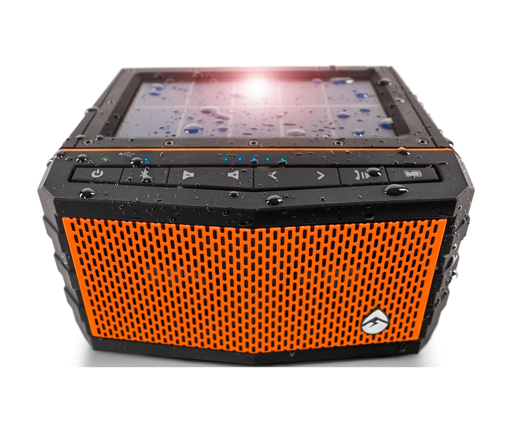 EcoXGear Sol Jam Ebony Solar Panel 5" x 6" x 3.1" Waterproof, Bluetooth Speaker