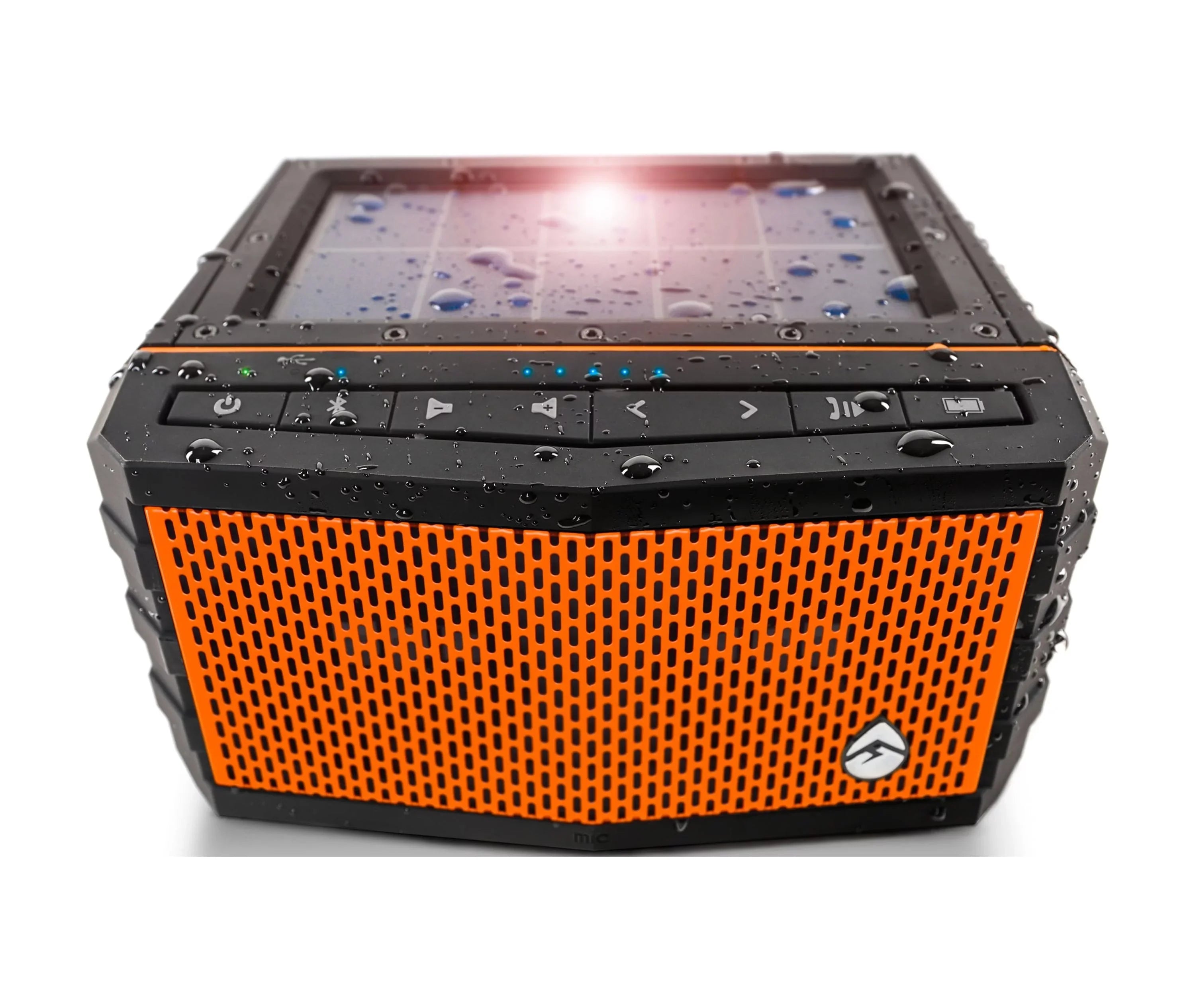 EcoXGear Sol Jam Ebony Solar Panel 5" x 6" x 3.1" Waterproof, Bluetooth Speaker