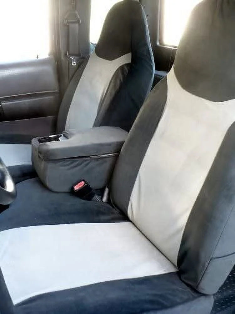 F286 2002-2003 Ford Ranger 60/40 Split Seat with Opening Center Console in Gray and Dark Twill