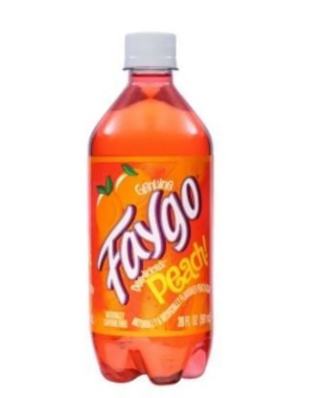Faygo Peach Soda Pop, 20 Oz Bottles, Quantity of 4