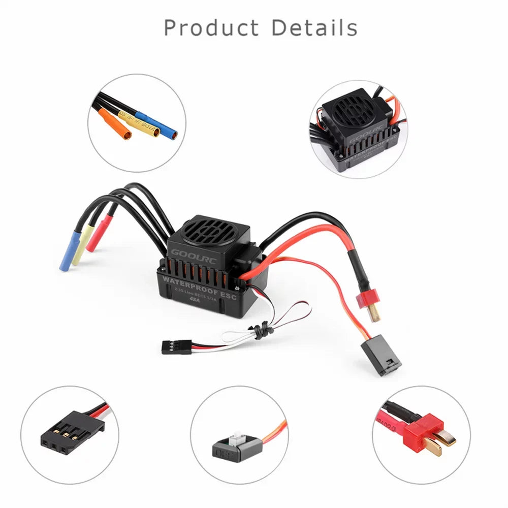 GoolRC Accessory,Set 110 Combo F540 4370KV Car 4370KV Motor 45A ESC Waterproof Rookin 1/10 Remote Car