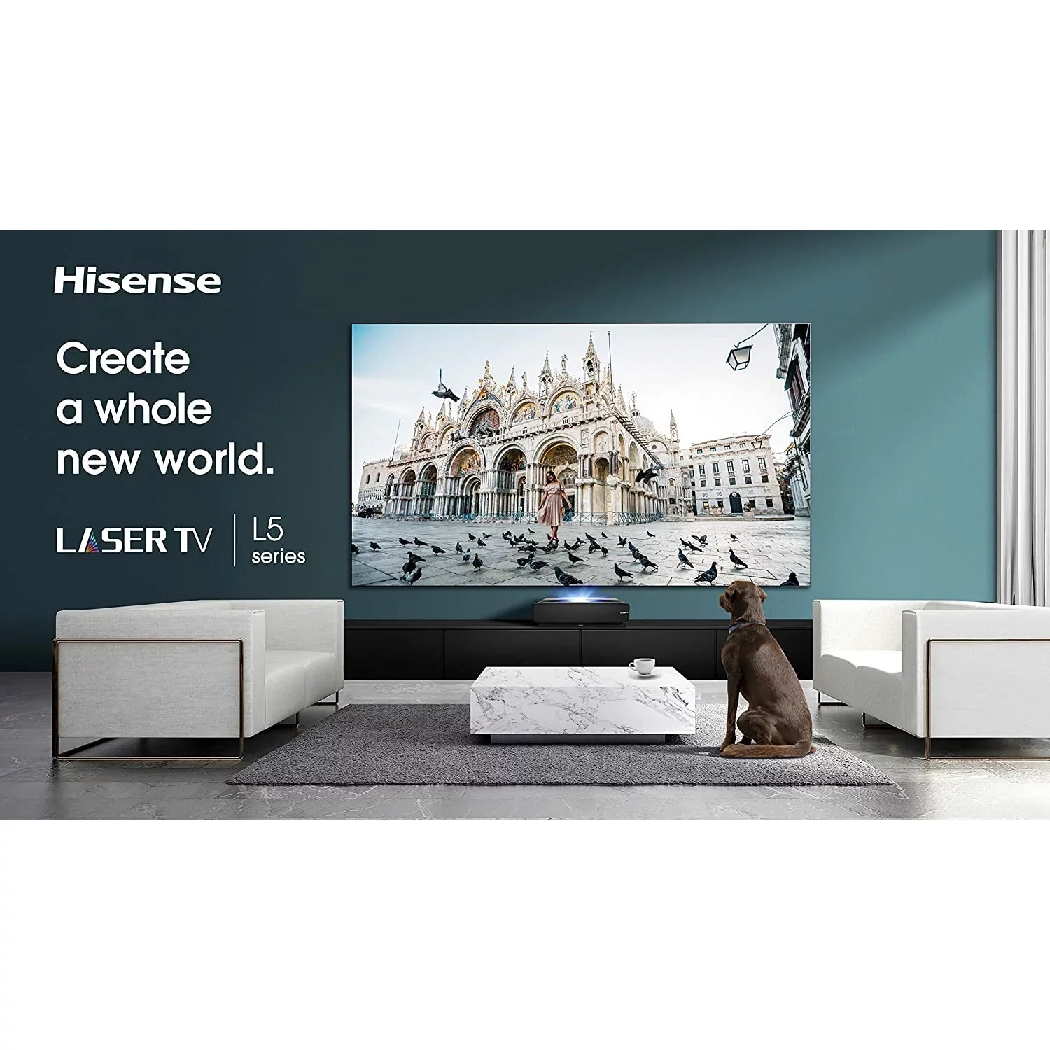 Hisense 100" L5 Series 4K UHD HDR Laser TV with Cinema 600 Soundbar System Bundle