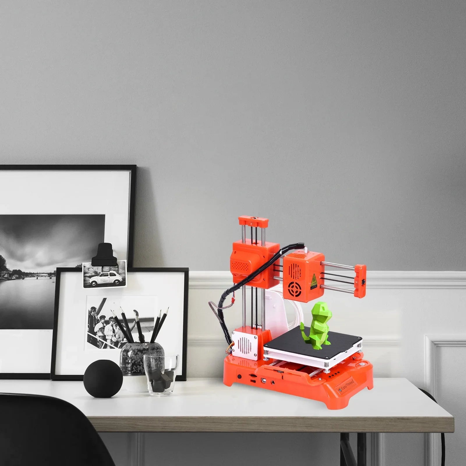 OWSOO Desktop 3D Printer, 100x100x100mm Print Size, One-Key Printing, No Heated Bed, PLA Sample Filament, Kids Education
