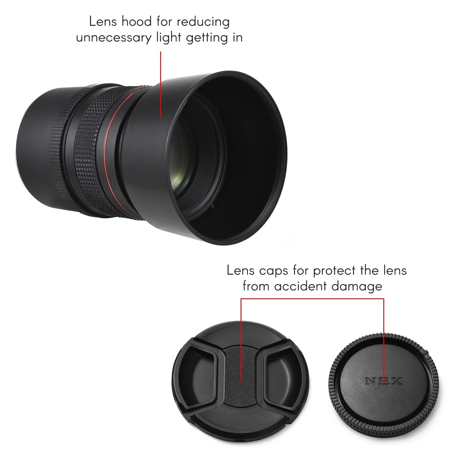 Andoer 85mm F1.8 Medium Telephoto Manual Focus Lens with Large Aperture, Suitable for A7 Series, A9, A6400, A6500, A6300, A6000, A5100 Cameras