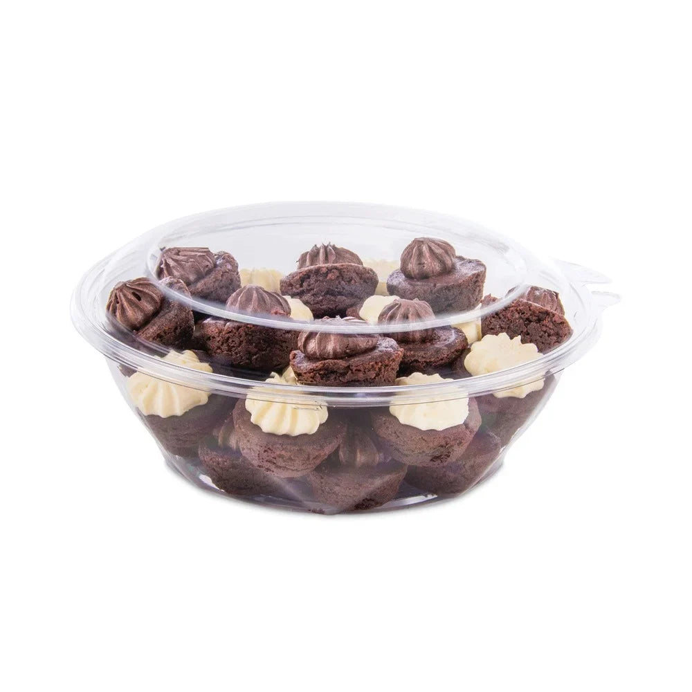 Dart Tamper-Resistant, Tamper-Evident Bowls with Dome Lid, 48 oz, 8.9 Thickness x 3.4h, Clear, Plastic, 100/Carton