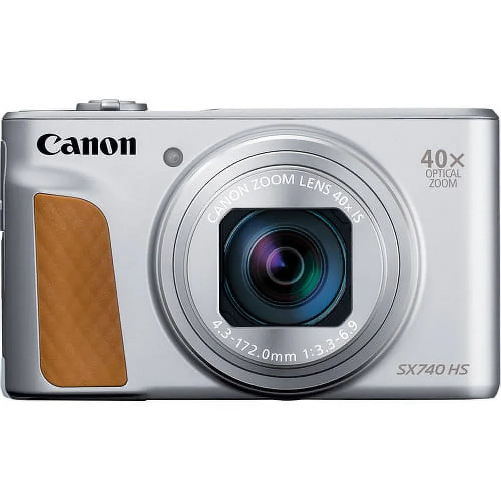 PowerShot SX740 HS Digital Camera (Silver) with 64 GB Card + Premium Camera Case + 2 Batteries + Tripod