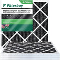 Filterbuy 12x12x1 MERV 8 Odor Eliminator Pleated HVAC AC Furnace Air Filters with Activated Carbon (4-Pack)