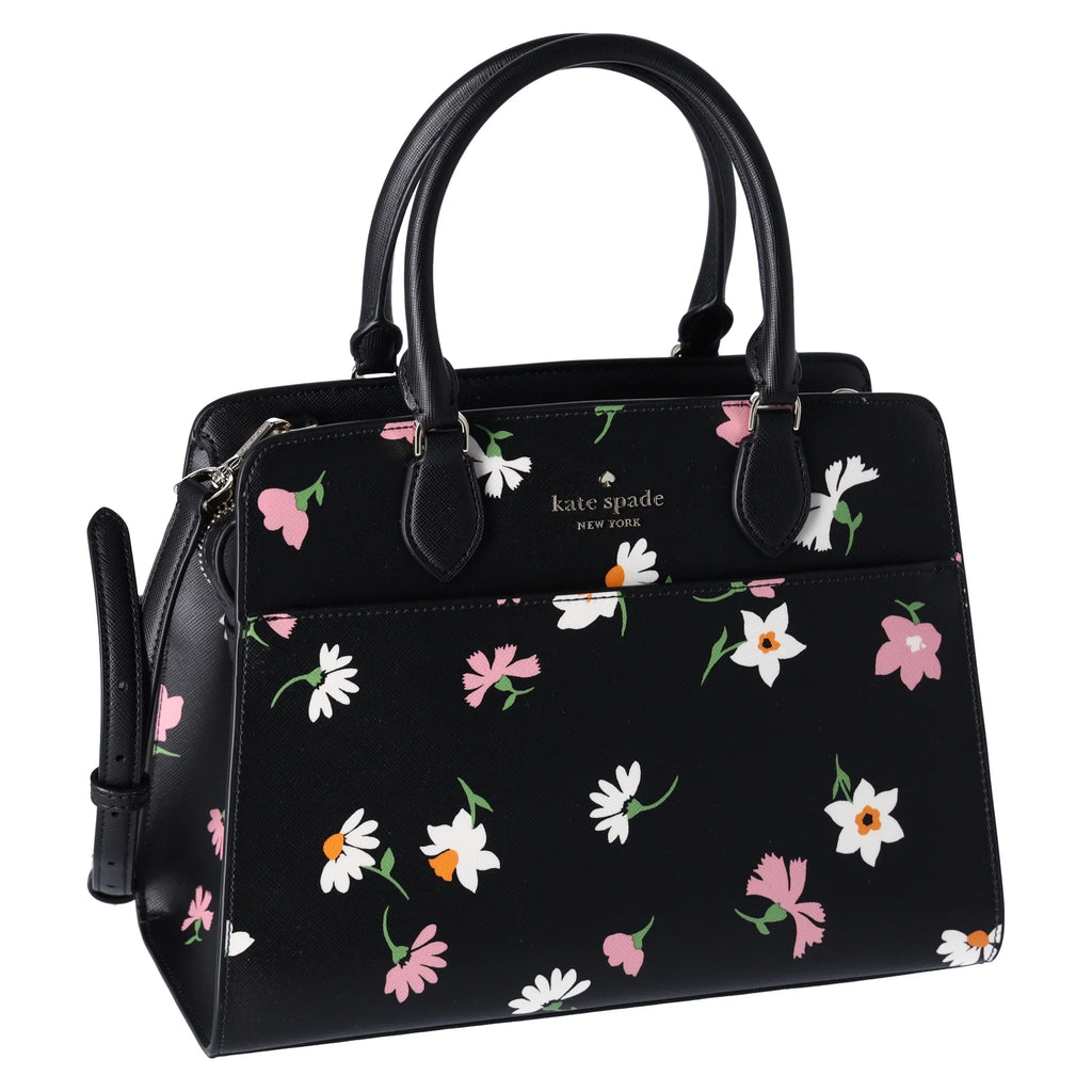 Kate Spade New York Madison Floral Waltz Medium Satchel Ebony Multi